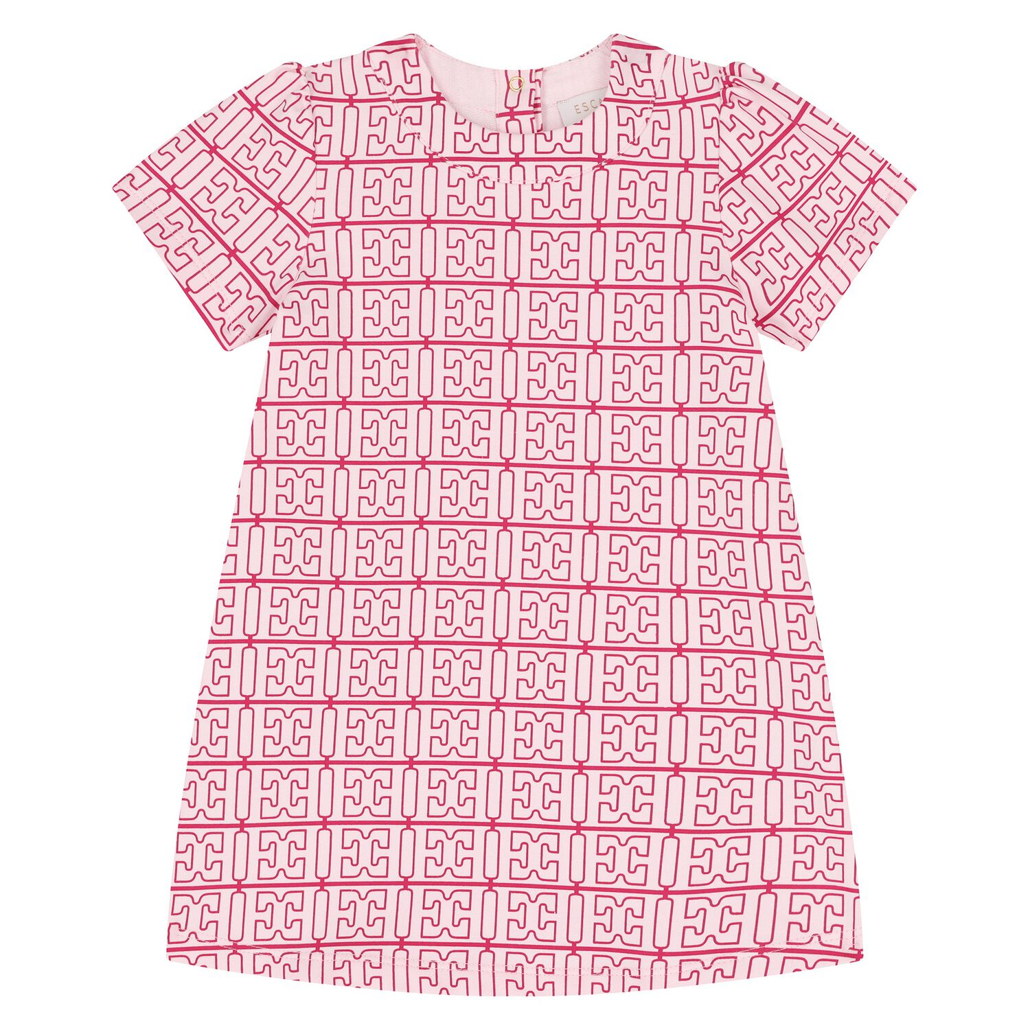Younger Girls White & Pink Logo Dress, 2, hi-res
