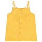 طقم فستان بنات بطبعة عباد الشمس باللون الأصفر والأبيض, 1, hi-res