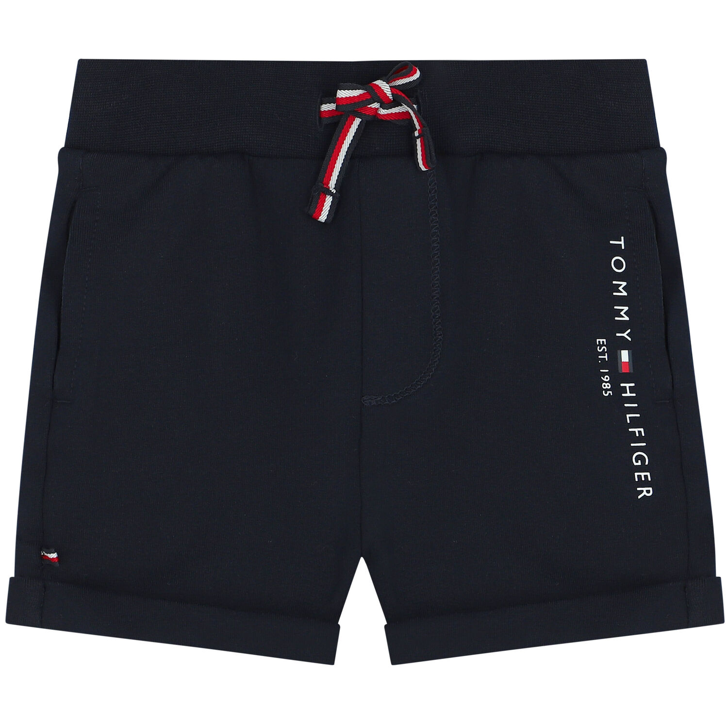 طقم شورت أولاد بالشعار باللون الكحلي, 1, hi-res