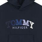 Boys Navy Blue Logo Hooded Top, 1, hi-res