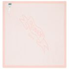 بطانية بنات محبوكة بالشعار باللون الأبيض و الوردي , 1, hi-res