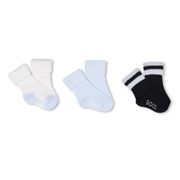 Baby Boys Multi-Colored Logo Socks ( 3-Pack )
