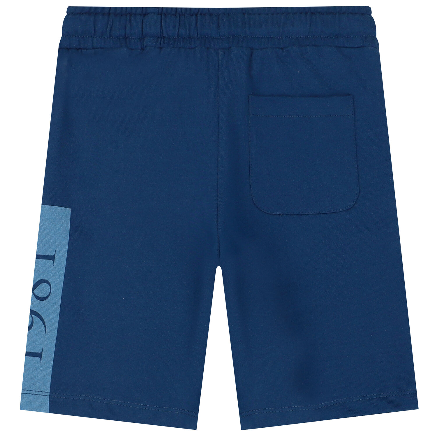 Boys Navy Blue Logo Shorts, 2, hi-res