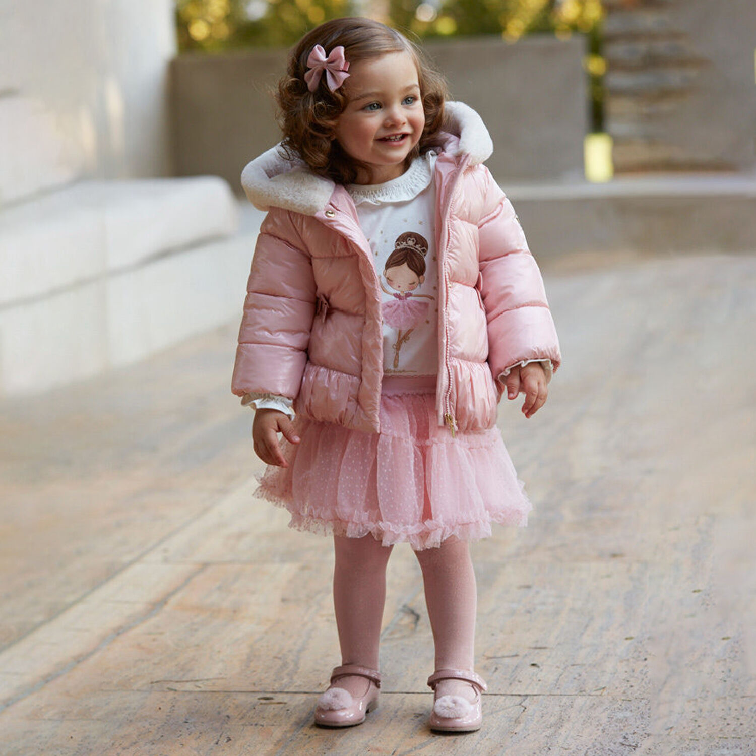 تنورة بنات تول باللون الوردي , 1, hi-res image number null