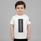 Younger Boys White Logo T-Shirt, 1, hi-res