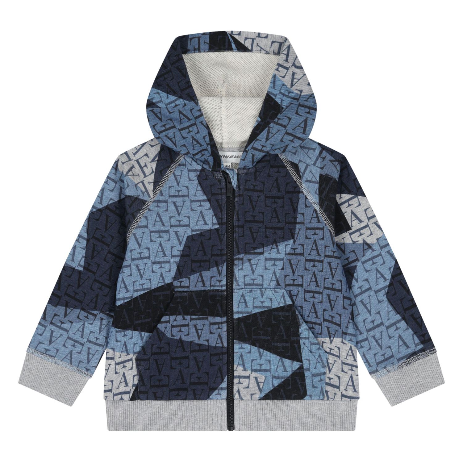 Younger Boys Grey & Blue Logo Tracksuit, 1, hi-res
