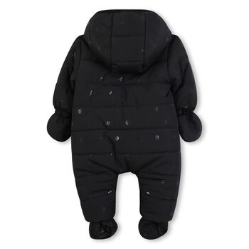 Baby Boys Black Logo Snowsuit
