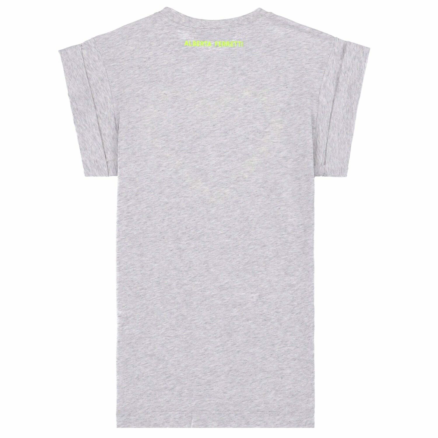 Girls Grey Embroidered Text T-Shirt Dress, 1, hi-res image number null