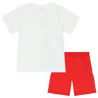 Boys White & Red Shorts Set, 2, hi-res