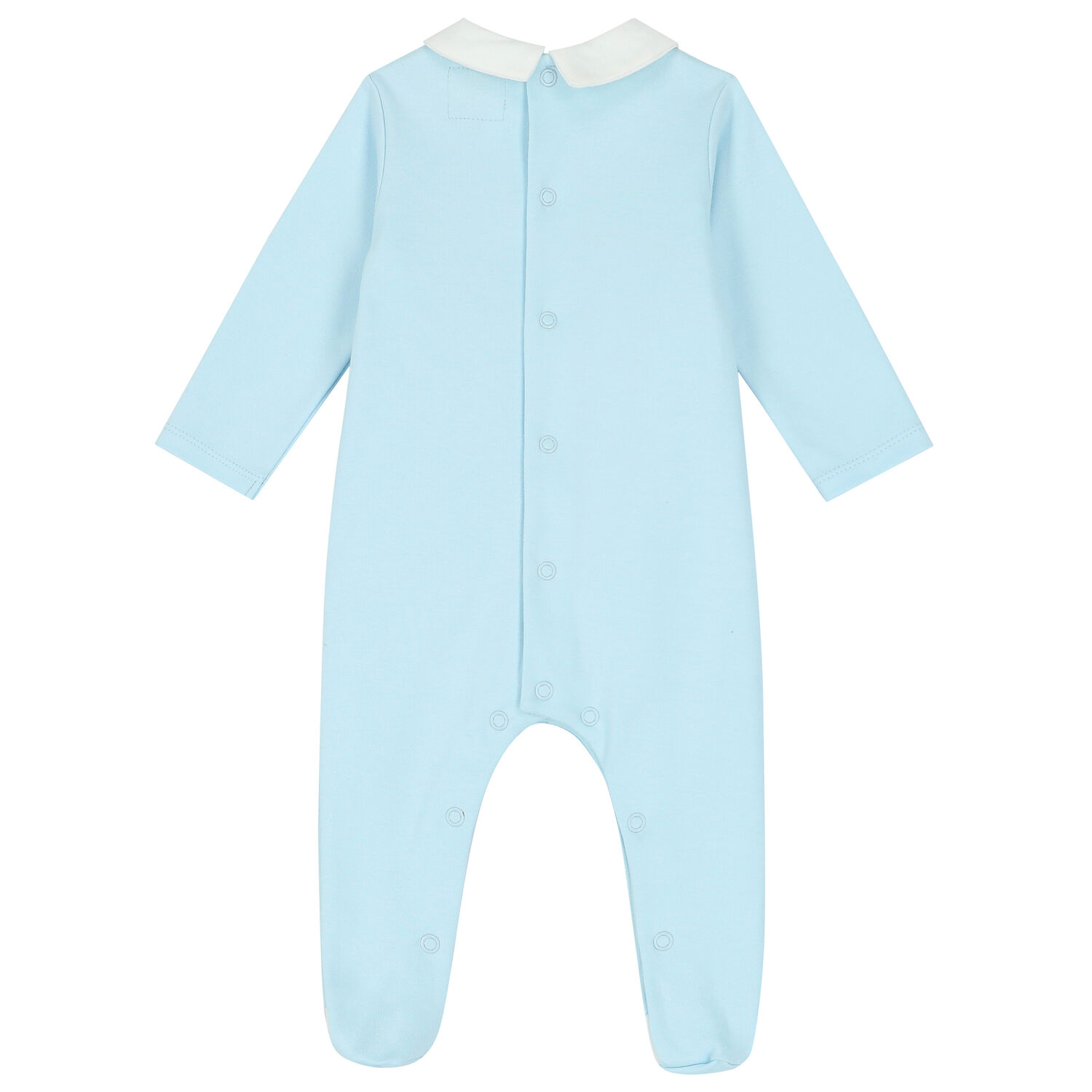 Baby Boys Blue Embroidered Babygrow, 1, hi-res