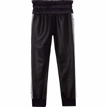 بنطلون رياضى بالشعار باللون الاسود للبنات