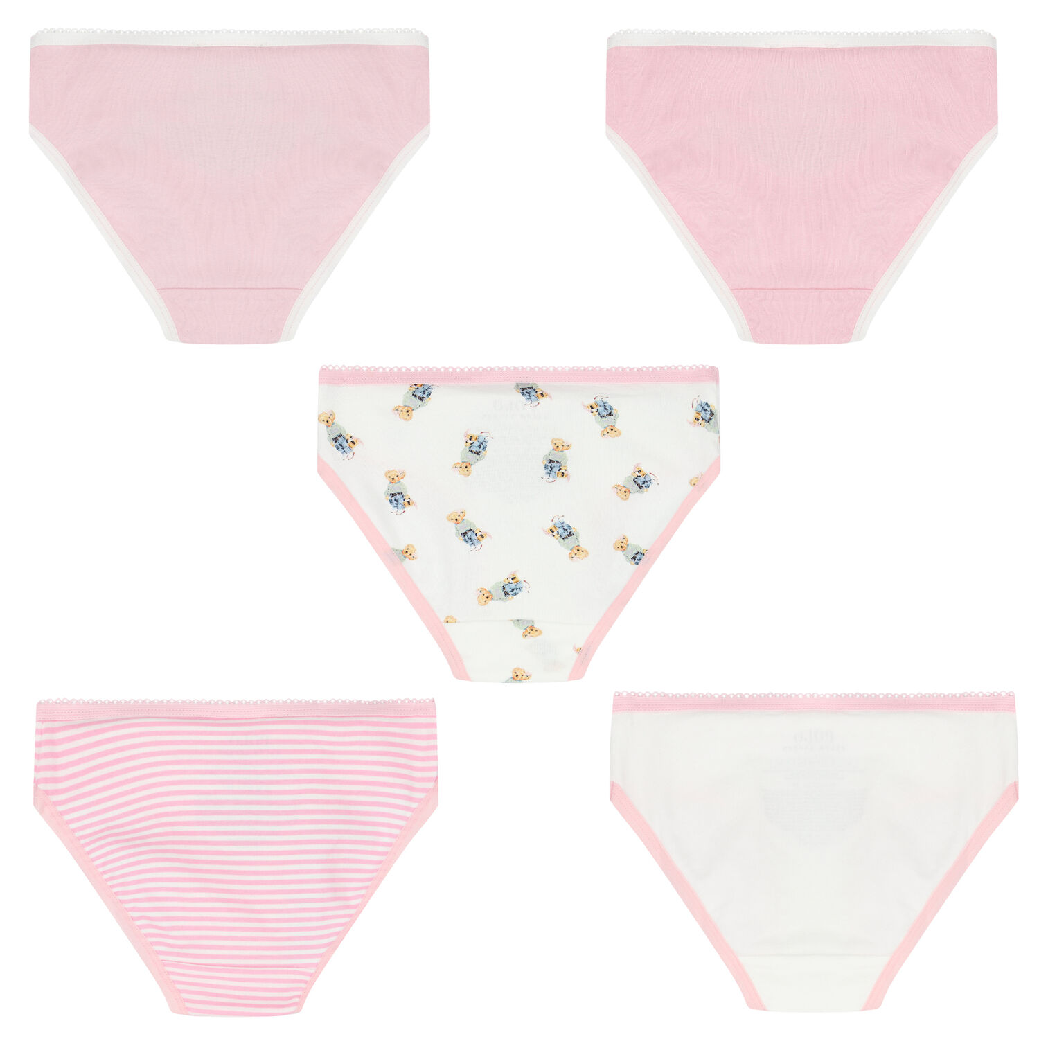 Girls Pink & White Bikini Brief ( 5-Pack ), 1, hi-res image number null