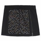 Girls Black Embellished Skirt, 1, hi-res