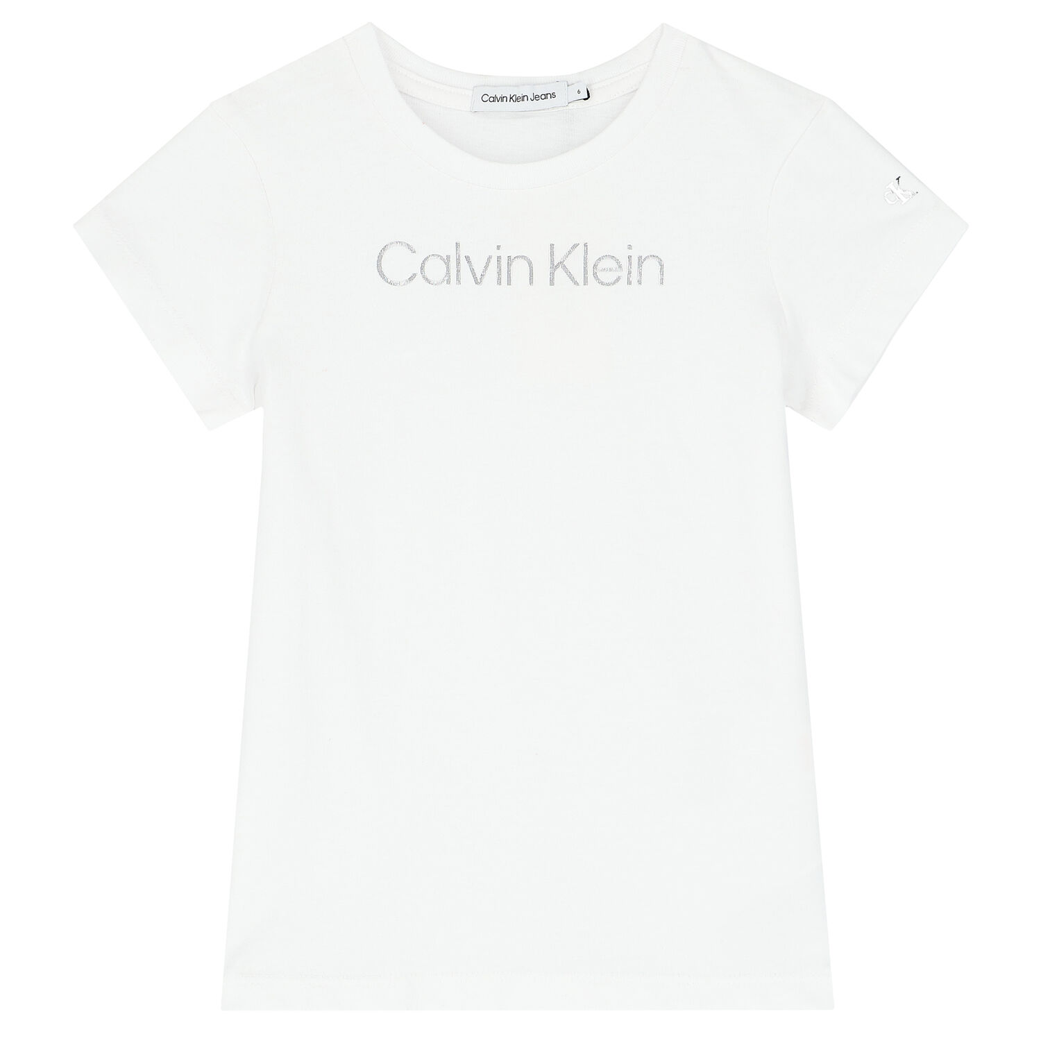 تيشيرت بالشعار باللون الأبيض والفضي, 1, hi-res image number null