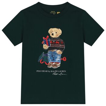 Boys Green Polo Bear T-Shirt