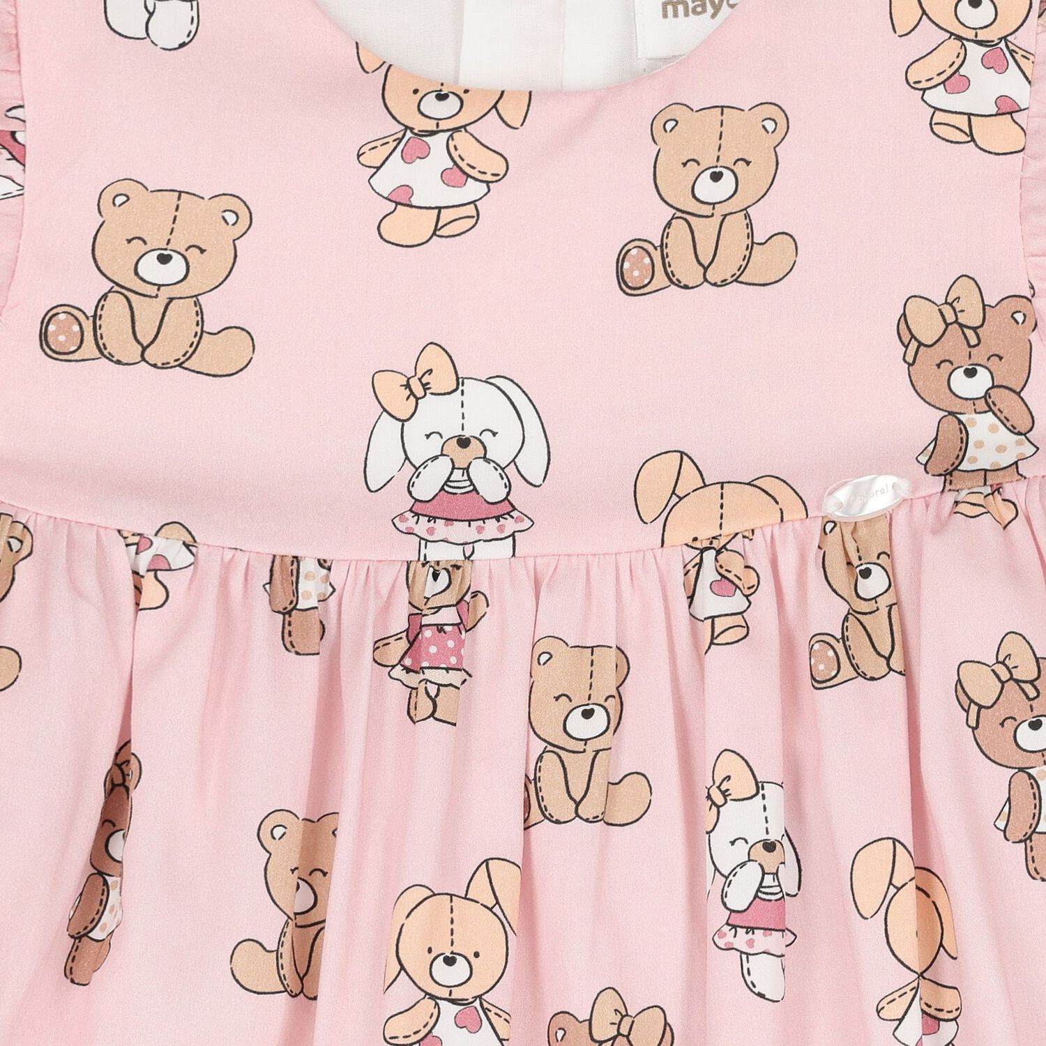 Baby Girls Pink Teddy Bear Dress Set, 4, hi-res