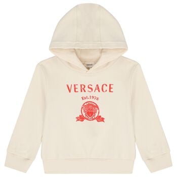 Younger Ivory Medusa Logo Hooded Top