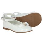 حذاء بنات باليرينا بفيونكة باللون الأبيض, 1, hi-res