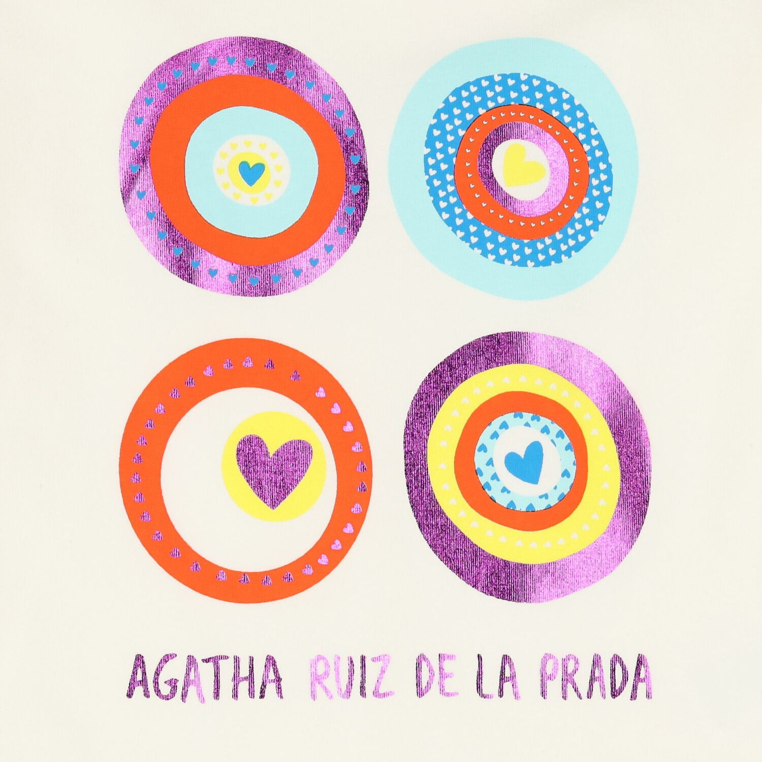 توب بنات بأكمام بالشعار باللون العاجي, 1, hi-res image number null