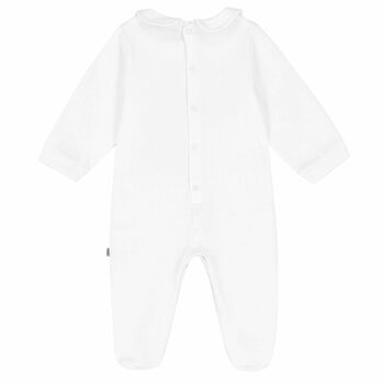 White & Gold Logo Babygrow 