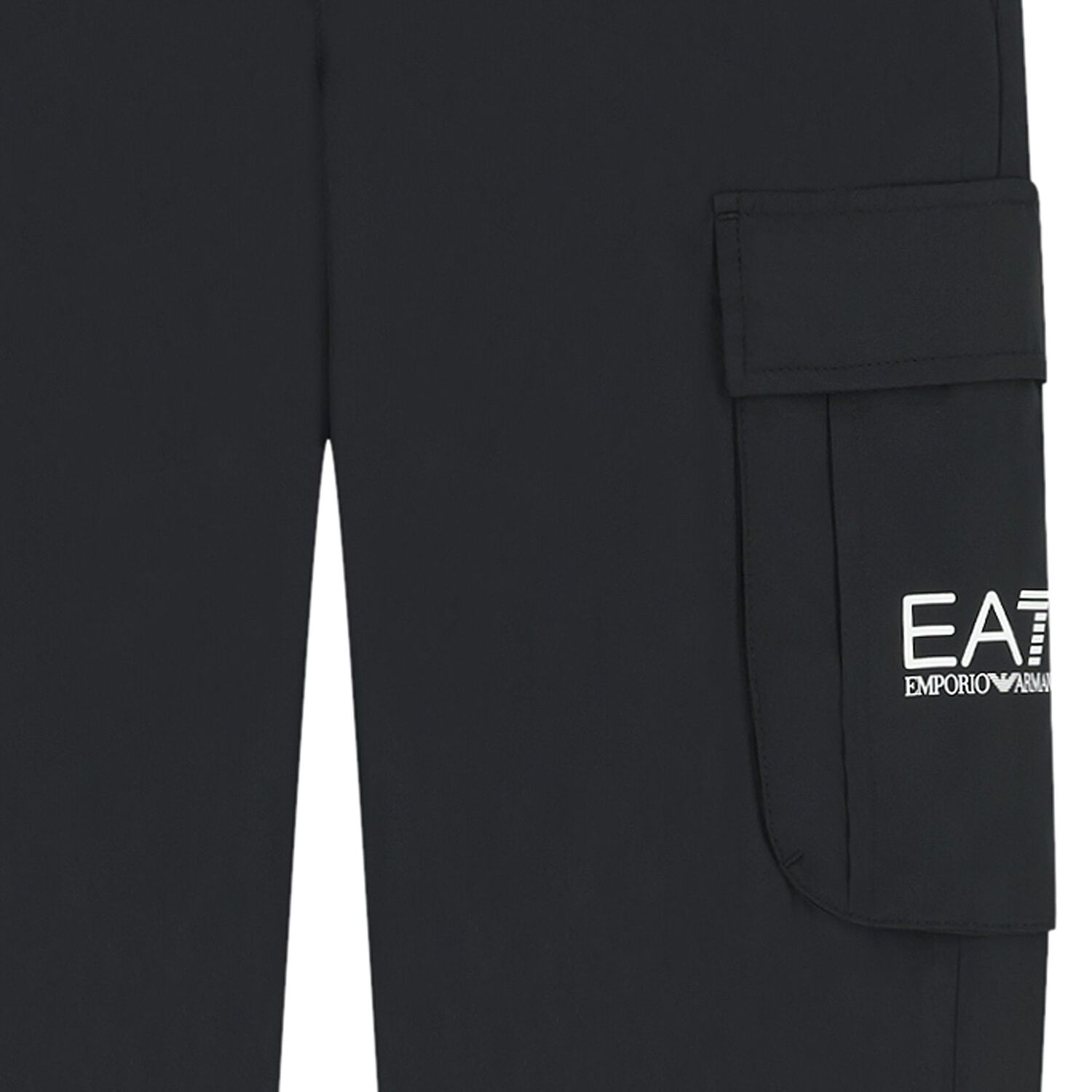 Boys Black Logo Trousers, 1, hi-res