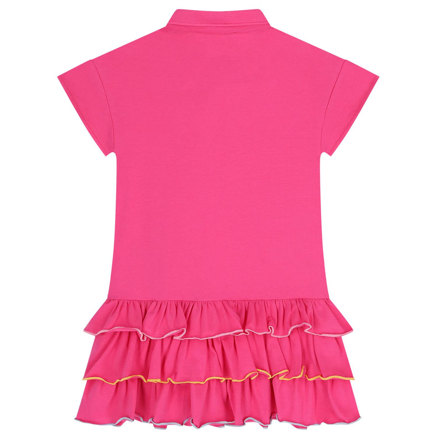 Girls Pink Flower Polo Dress, 1, hi-res