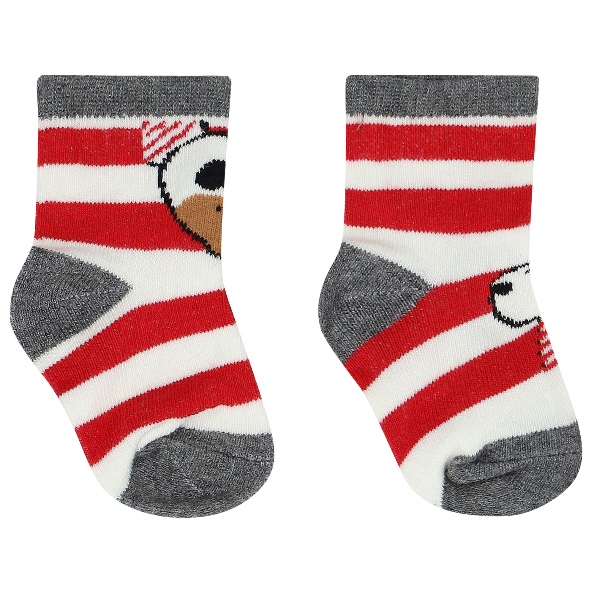 Mayoral Baby Boys White Grey Red Socks 3 Pack Junior