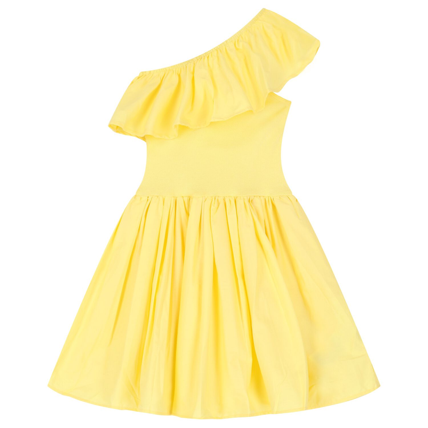 Girls Yellow Asymmetric Dress, 3, hi-res image number null