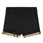 Baby Boys Black & Beige Check Shorts, 1, hi-res