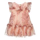 Baby Girls Pink Floral Tulle Dress , 1, hi-res