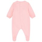 Baby Girls Pink Teddy Bear Logo Babygrow, 5, hi-res