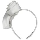 عصابه راس للبنات بتطريز زهور  باللون الفضى , 1, hi-res