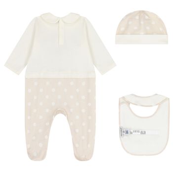 Ivory & Beige Logo Babygrow Gift Set