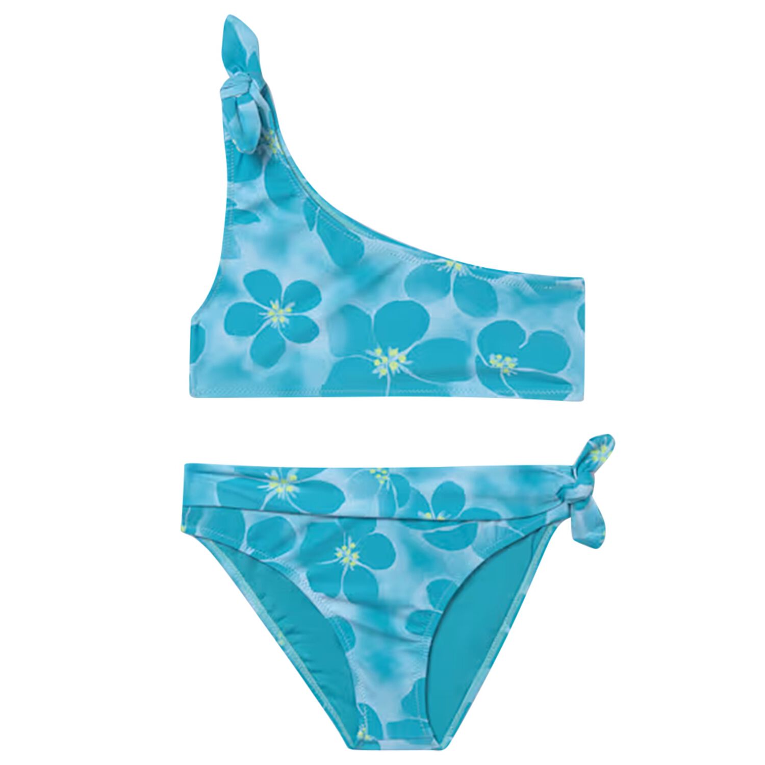 Girls Blue Flower Bikini, 1, hi-res