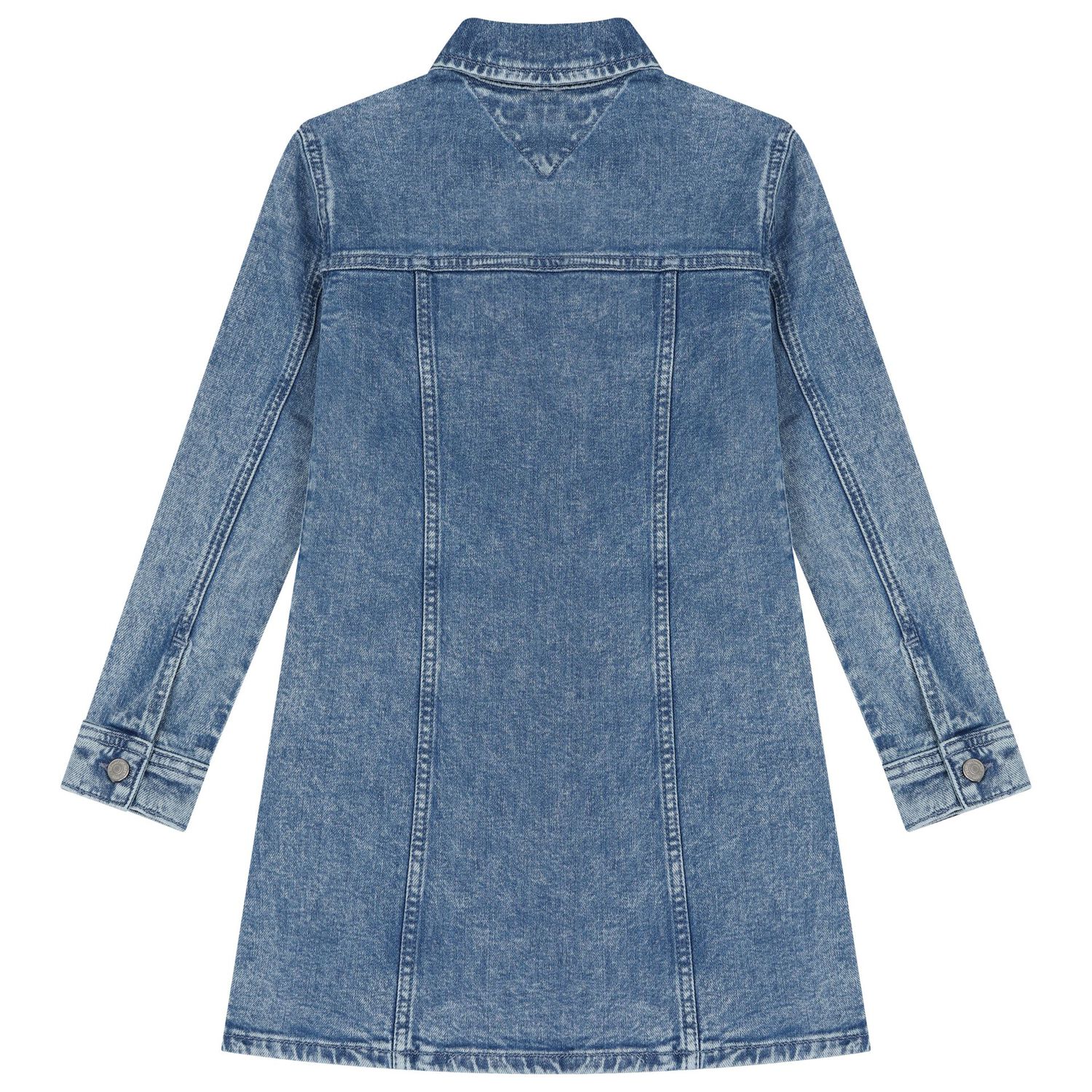 فستان بنات دنيم بالشعار باللون الأزرق, 1, hi-res image number null