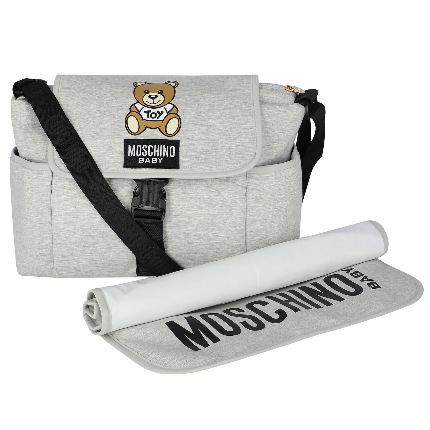 شنطة مواليد بشعار تيدي باللون الرمادي للأطفال  , 1, hi-res