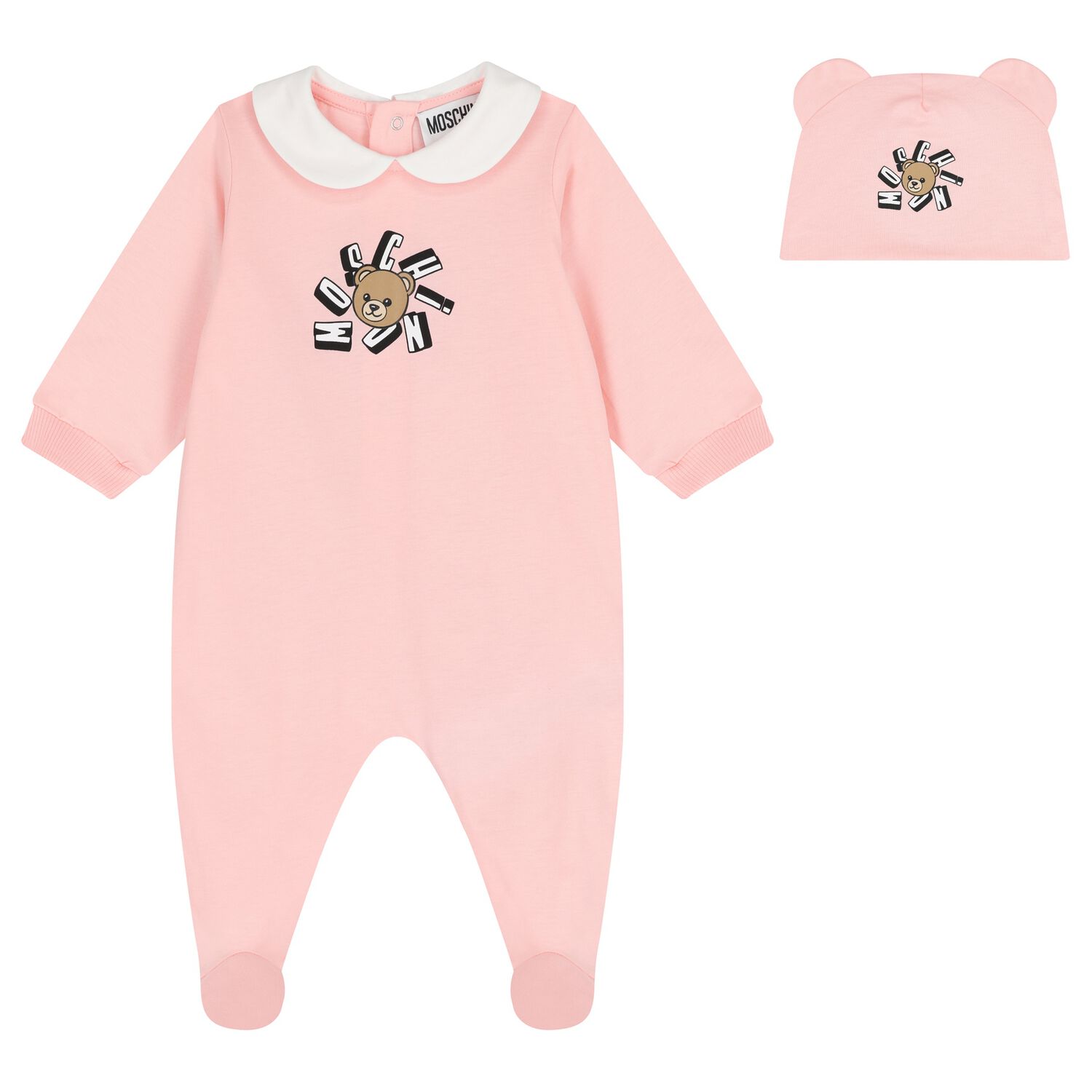 Baby Girls Pink Teddy Bear Logo Babygrow Gift Set , 4, hi-res