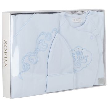 Baby Boys Blue Babygrow Gift Set