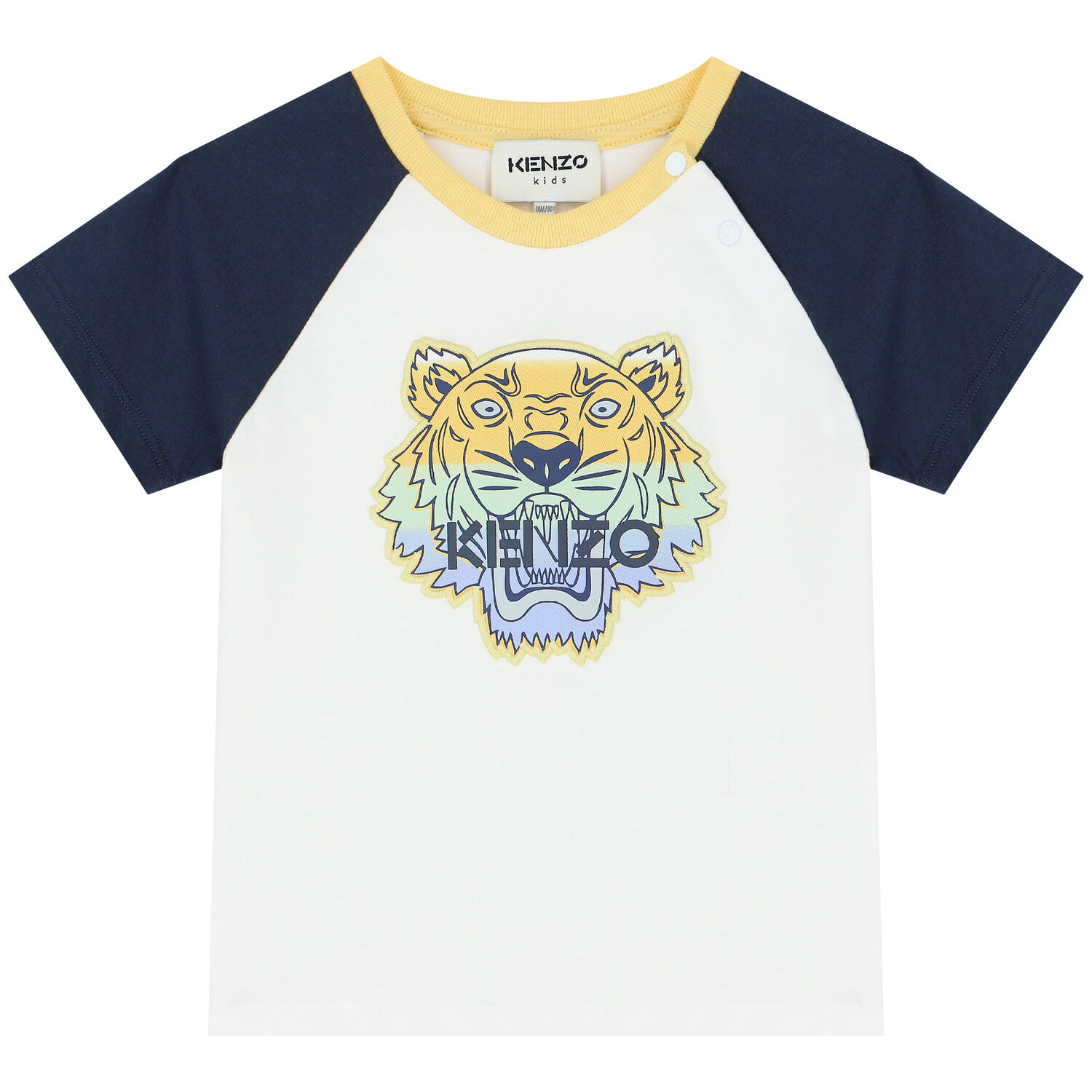 طقم شورت بشعار النمر باللون الابيض والازرق للاولاد, 1, hi-res