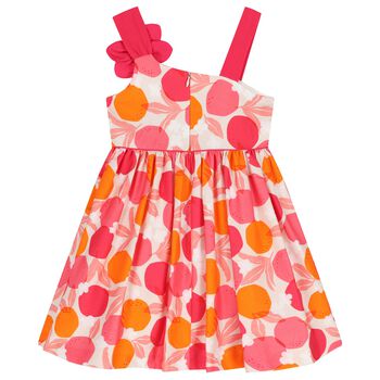 Girls Pink & Orange Flower Dress