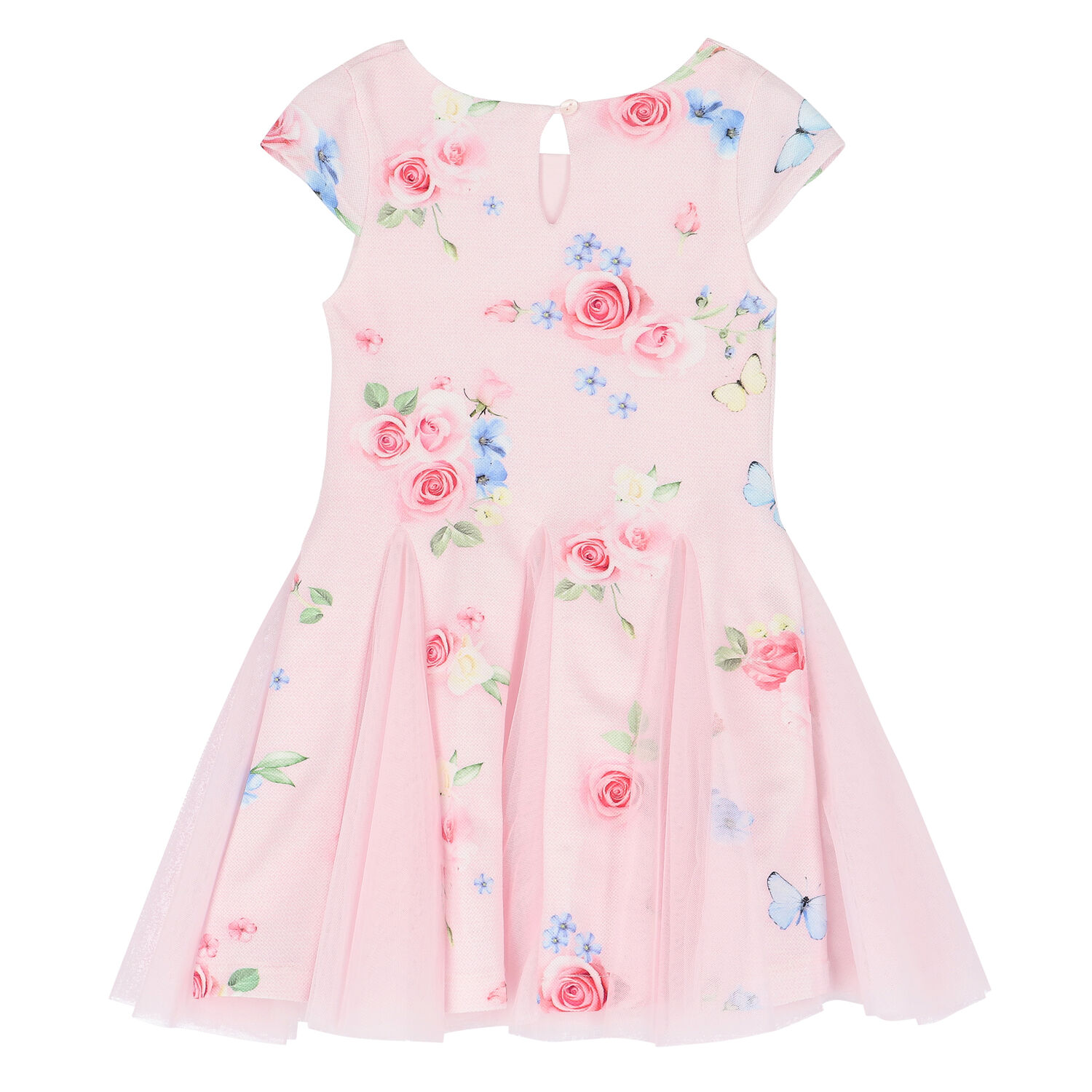 Girls Pink Floral Dress, 1, hi-res