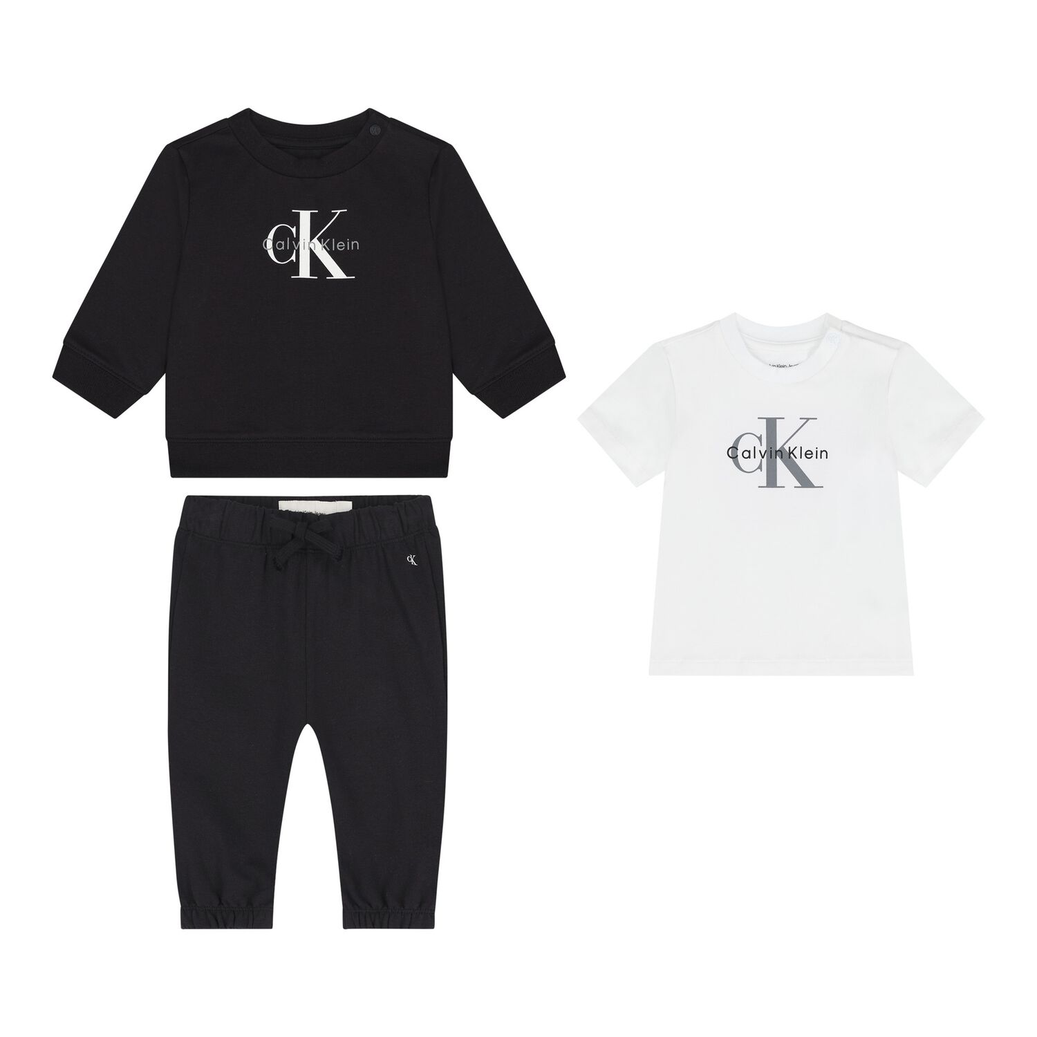 Baby Boys Blue & White 3-Piece Tracksuit Gift Set, 1, hi-res