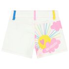 Girls White Logo Shorts, 1, hi-res