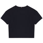 Girls Navy Blue Logo T-Shirt, 1, hi-res