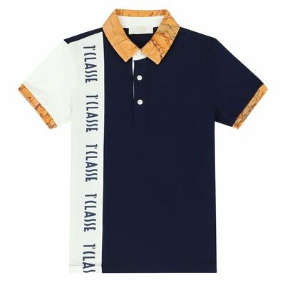 Boys Navy & White Logo Polo Shirt