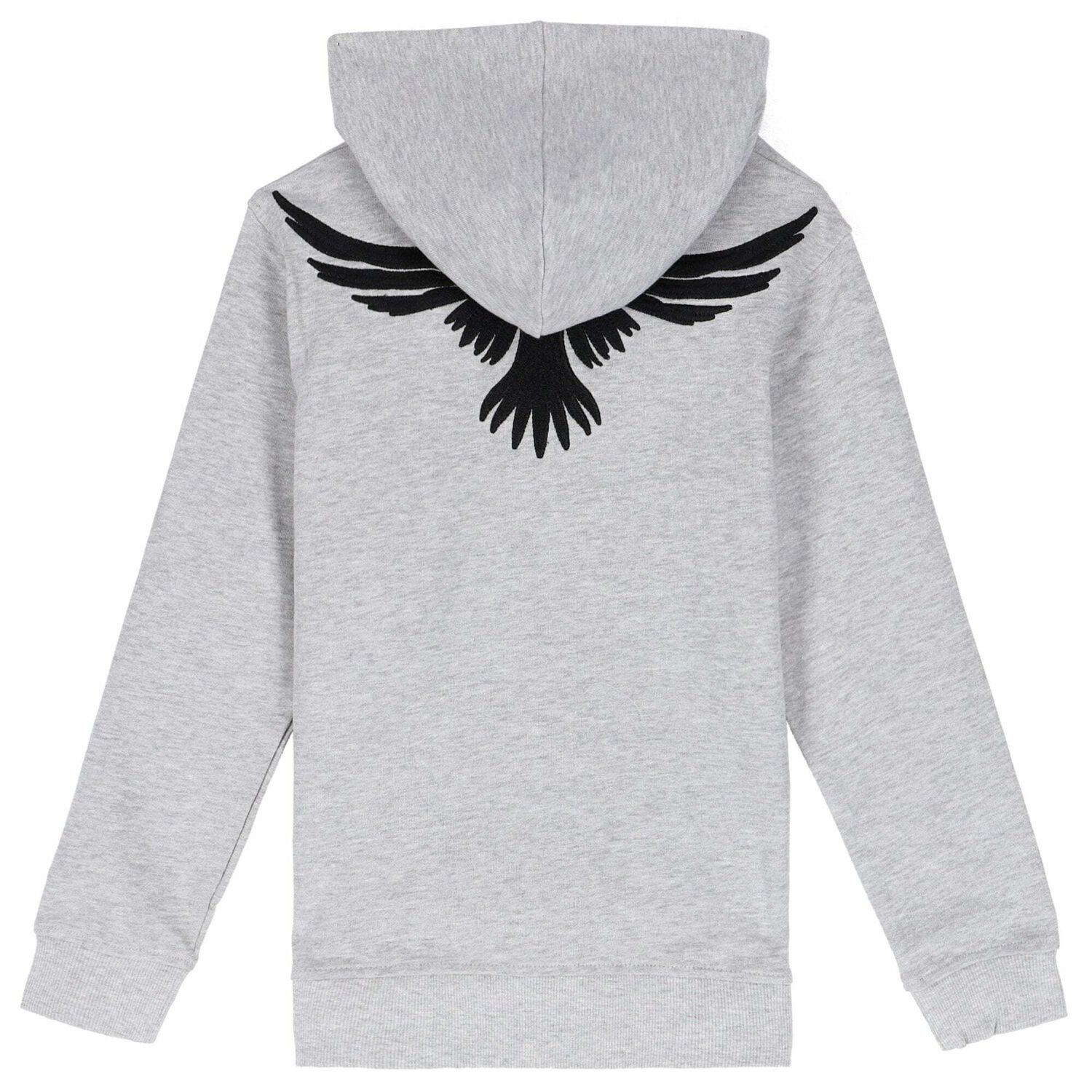 سترة بالقبعة بالشعار باللون الرمادي للاولاد, 1, hi-res