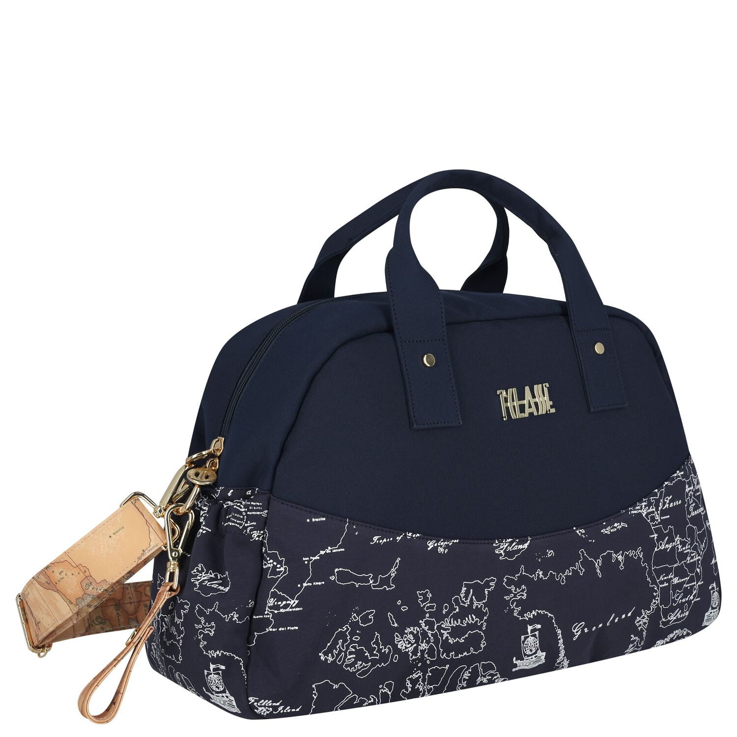 Navy Blue Geo Map Baby Changing Bag , 1, hi-res