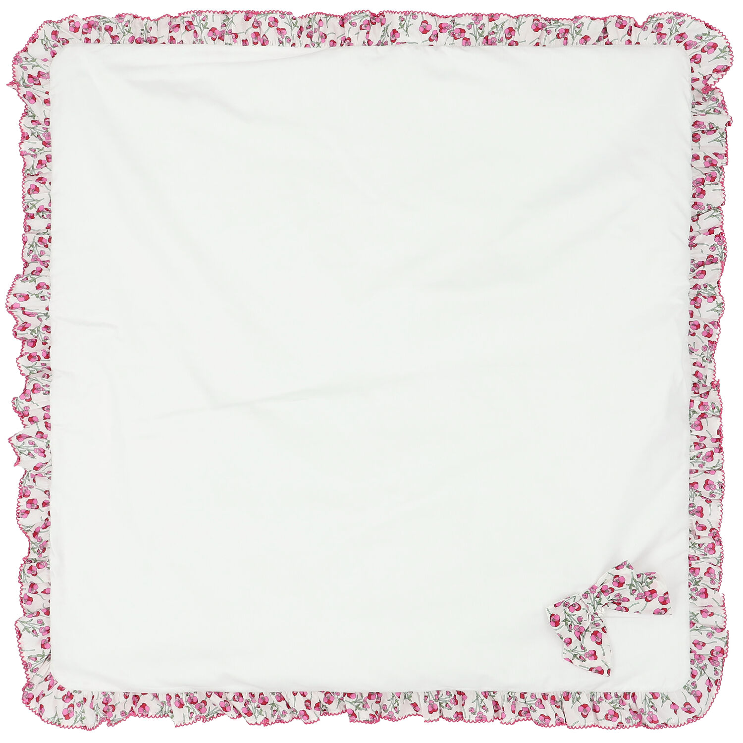 Baby Girls White & Pink Liberty Blanket, 1, hi-res