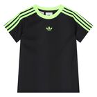 طقم شورت بالشعار باللون الأسود للأطفال, 1, hi-res