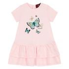 Younger Girls Pink Butterflies Logo Dress, 3, hi-res